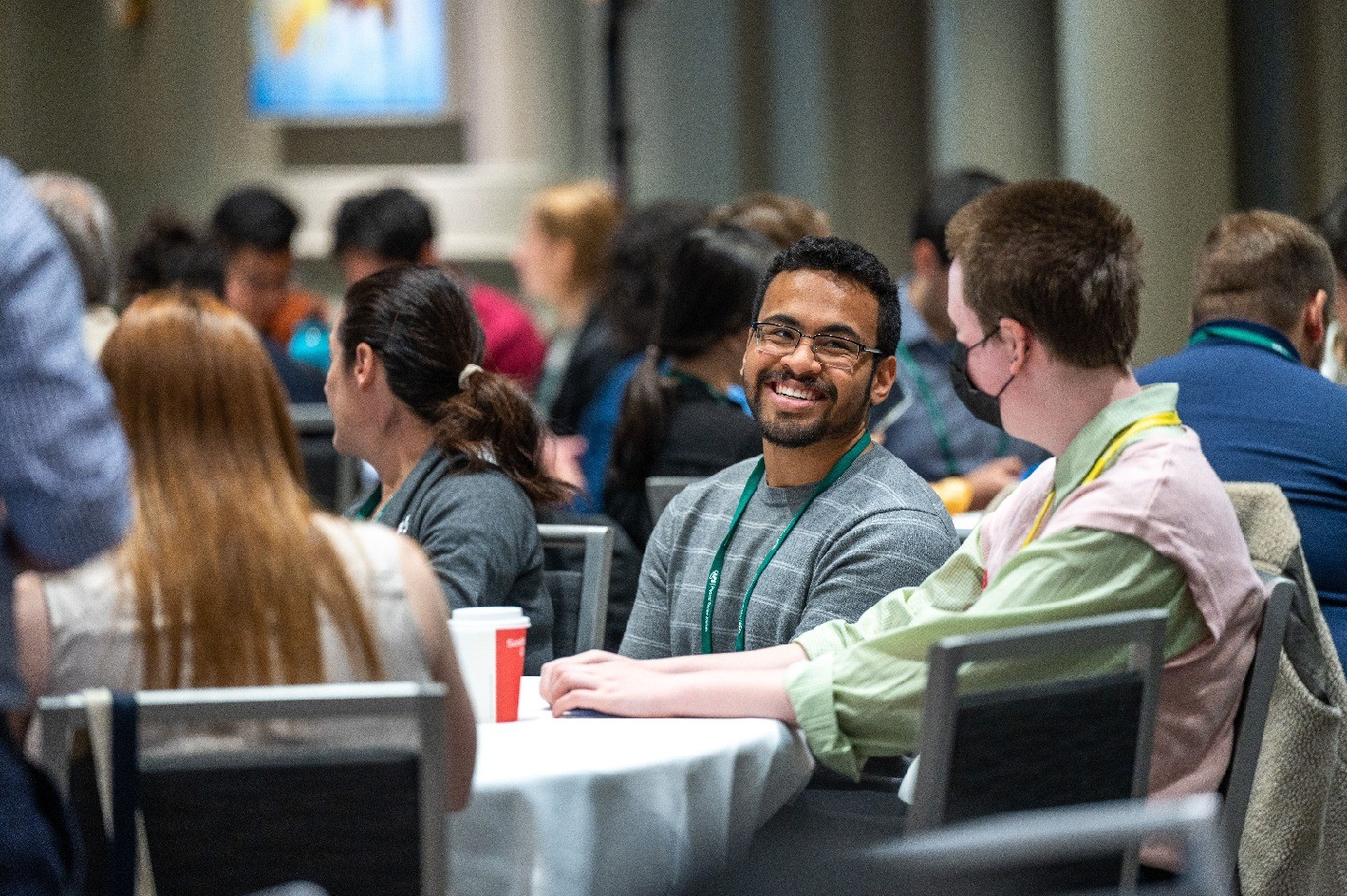 Two students sitting at a table