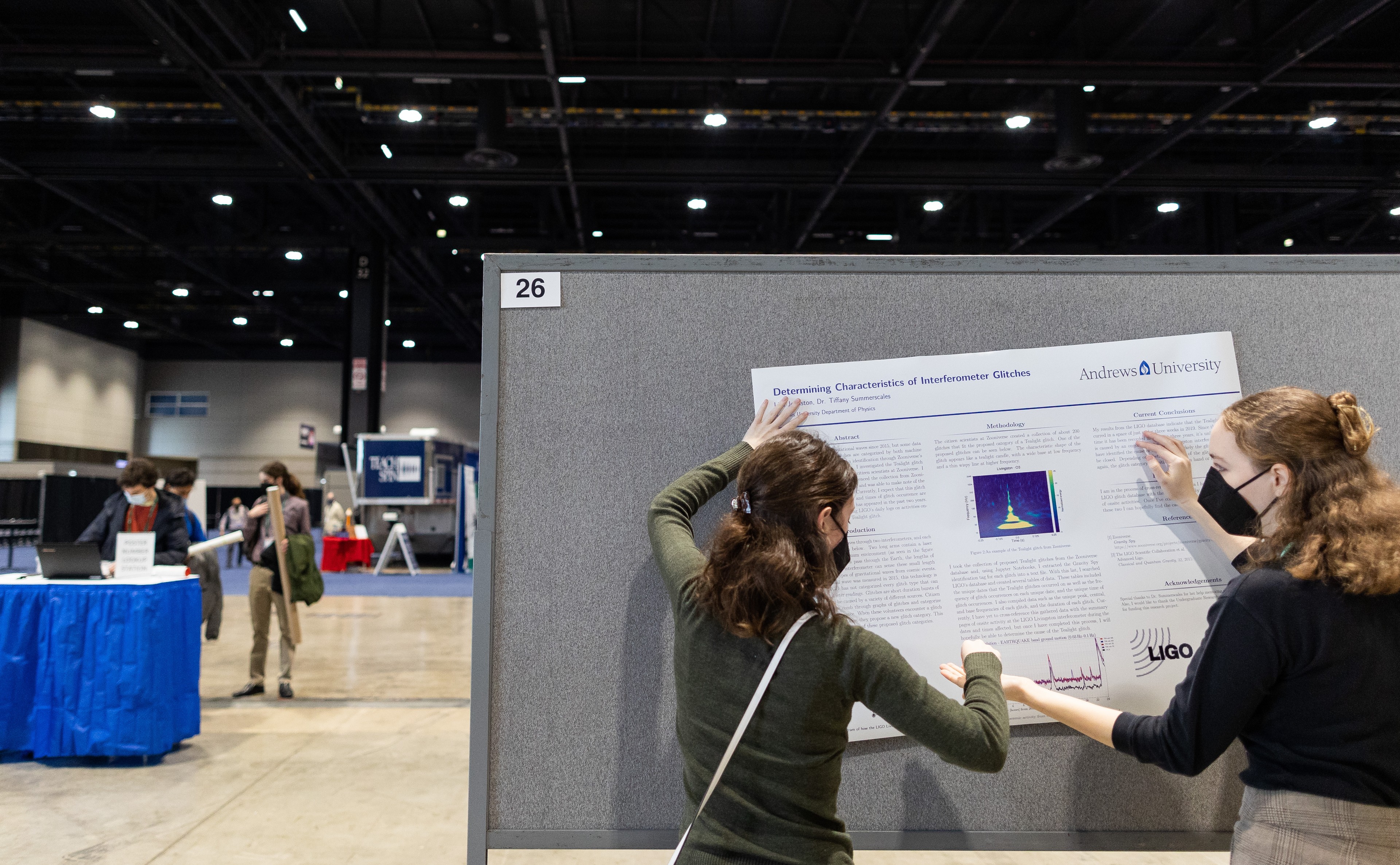 students prepare for poster session at the APS March Meeting