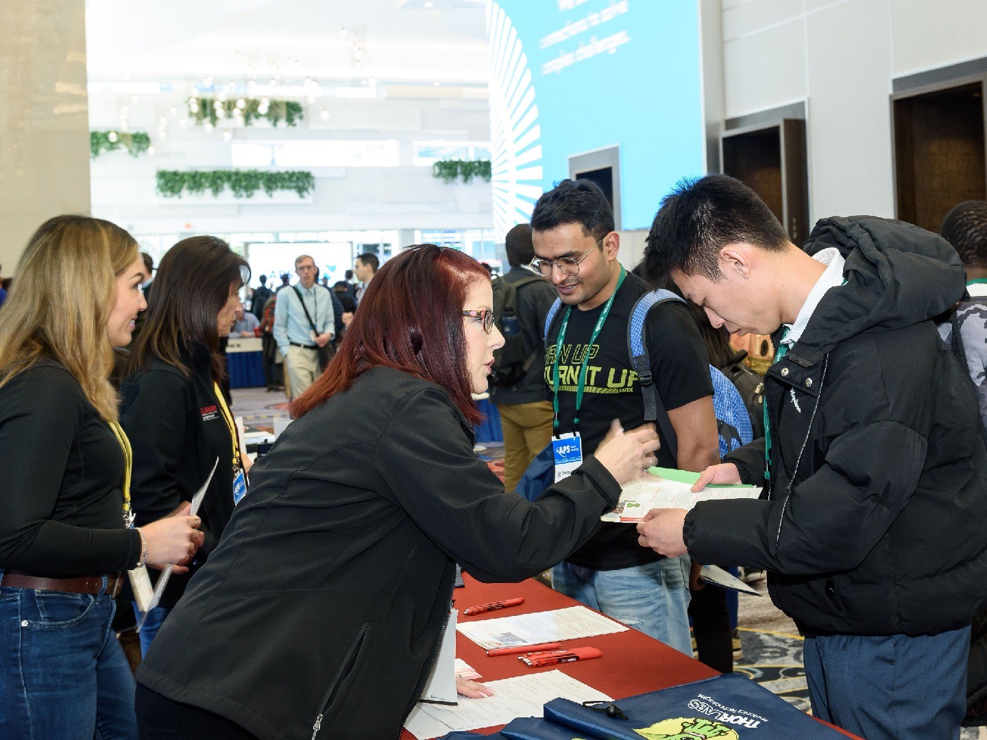 group at career booth