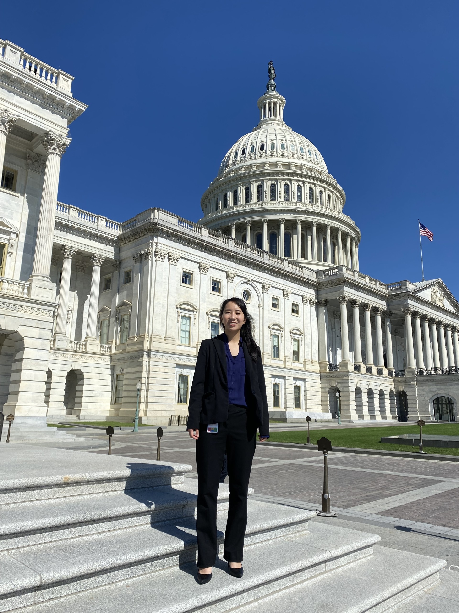 Sophia Chan poses in front of U.S. Capitol building