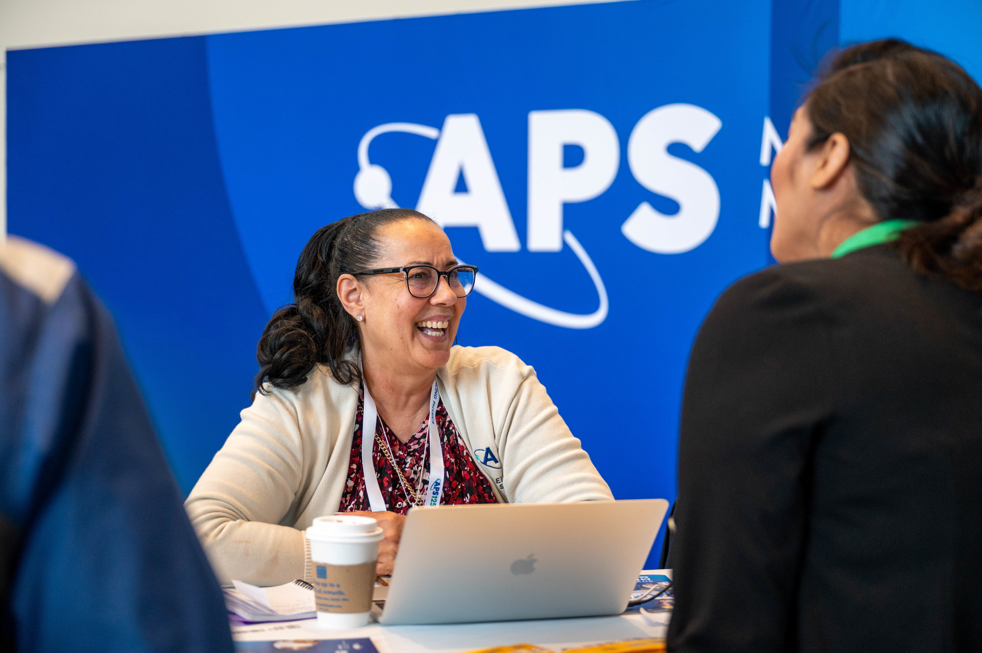 Two people at an APS event