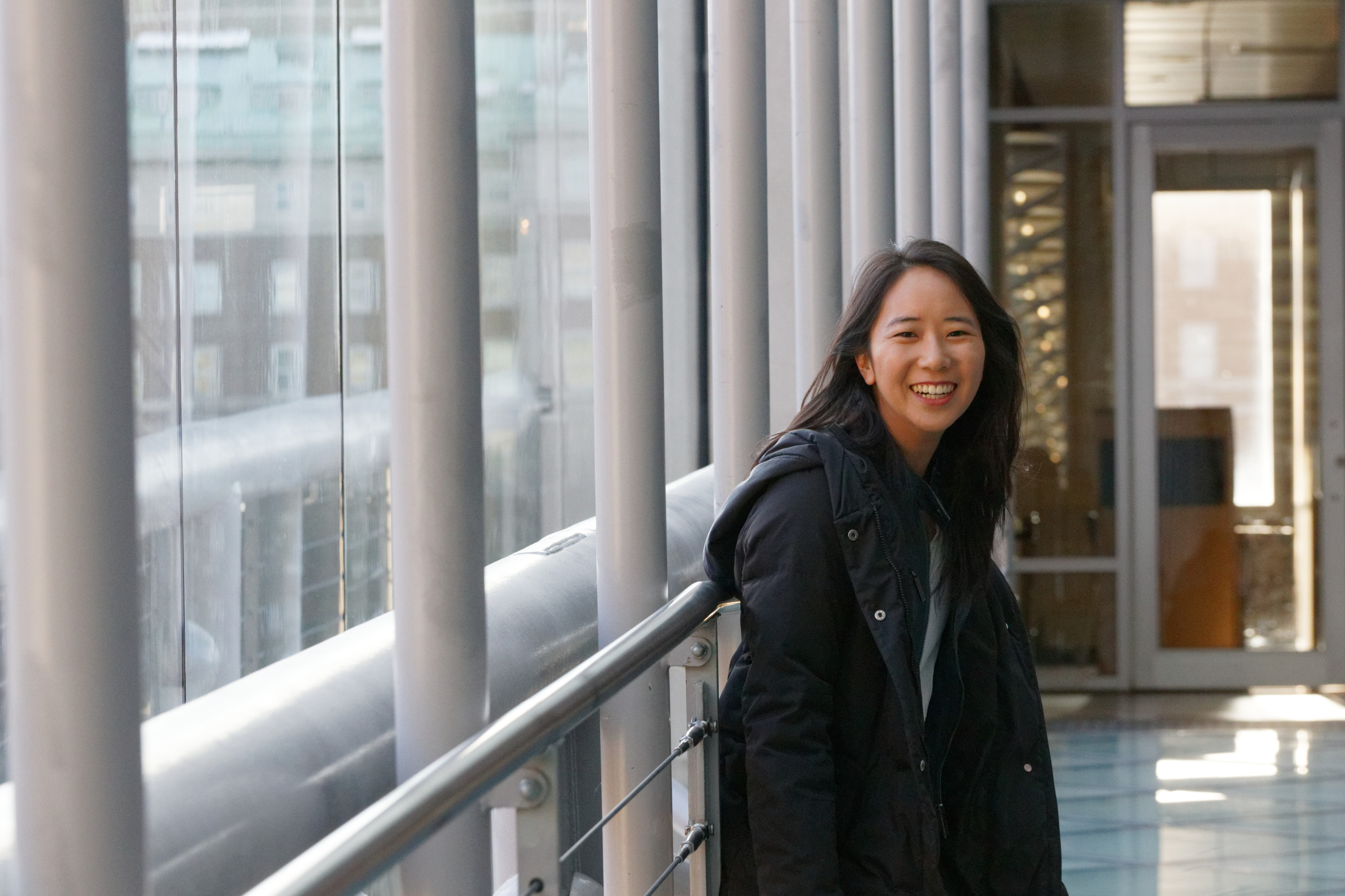Sophia Chan poses in hallway